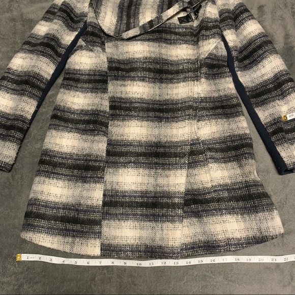 Sam Edelman | Black & Gray Long Line Collared Coat | XS - Picture 4 of 11